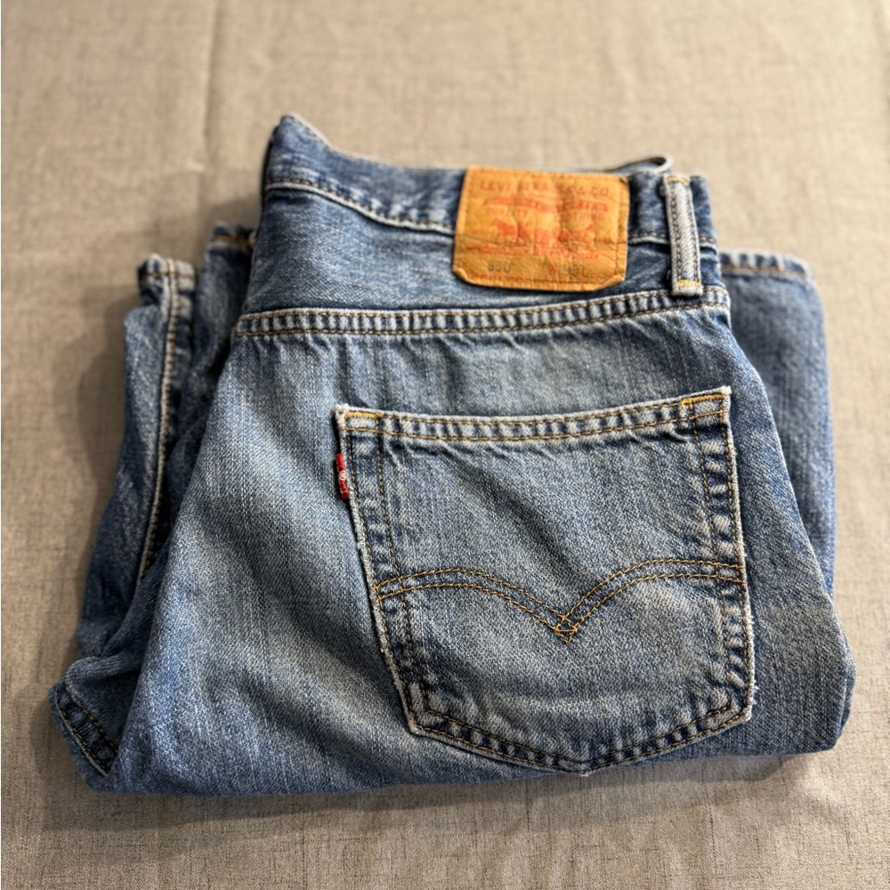 Levi's 550 Relaxed Fit Denim Shorts Men's 33 Blue Medium Wash‎ Jorts 2012 Worn